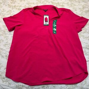 Hilary Radley Vibrant Pink Short Sleeve Tee